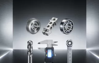 以金属质感为背景，展示特殊金属加工的精密零件和专业工具，体现行业的专业性与精密性