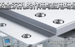 钣金沉孔使沉头螺钉与板面齐平的装配效果示意图